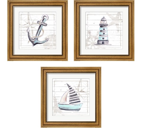 Explore Nautical 3 Piece Framed Art Print Set by Patricia Pinto