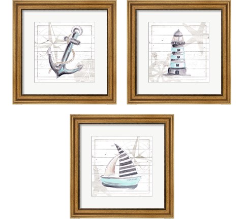 Explore Nautical 3 Piece Framed Art Print Set by Patricia Pinto