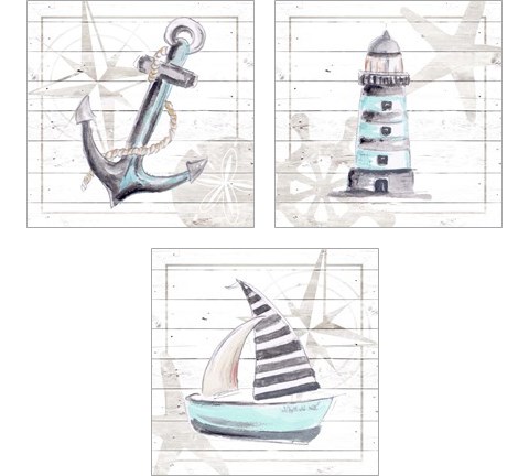 Explore Nautical 3 Piece Art Print Set by Patricia Pinto
