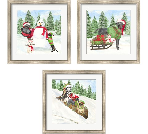 Christmas Dogs 3 Piece Framed Art Print Set by Tara Reed