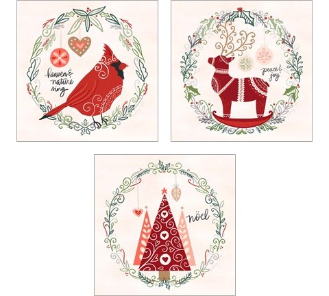 Hygge Christmas 3 Piece Art Print Set by Noonday Design