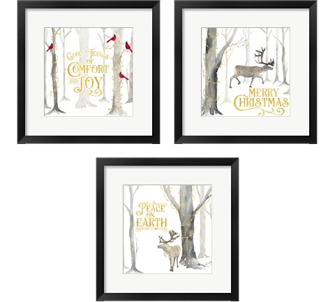 Christmas Forest 3 Piece Framed Art Print Set by Tara Reed