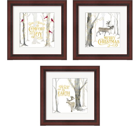Christmas Forest 3 Piece Framed Art Print Set by Tara Reed