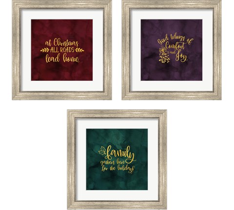 All that Glitters for Christmas 3 Piece Framed Art Print Set by Tara Reed