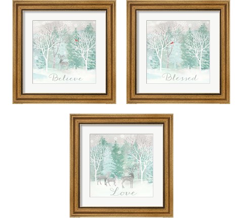 Peace on Earth Silver 3 Piece Framed Art Print Set by Cynthia Coulter