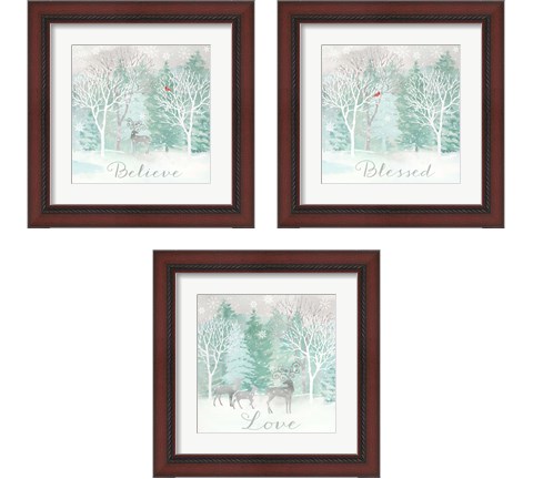 Peace on Earth Silver 3 Piece Framed Art Print Set by Cynthia Coulter