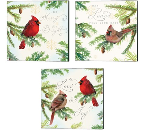 Christmas Blessings 3 Piece Canvas Print Set by Marie-Elaine Cusson