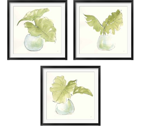 Plant Big Leaf 3 Piece Framed Art Print Set by Chris Paschke