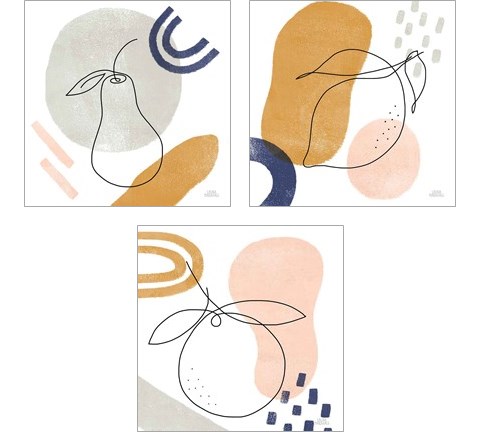 Kitchen Table 3 Piece Art Print Set by Laura Marshall