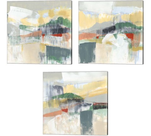 Abstracted Mountainscape 3 Piece Canvas Print Set by Jennifer Goldberger