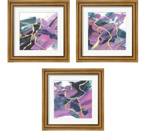 Divided Violet 3 Piece Framed Art Print Set by Melissa Wang