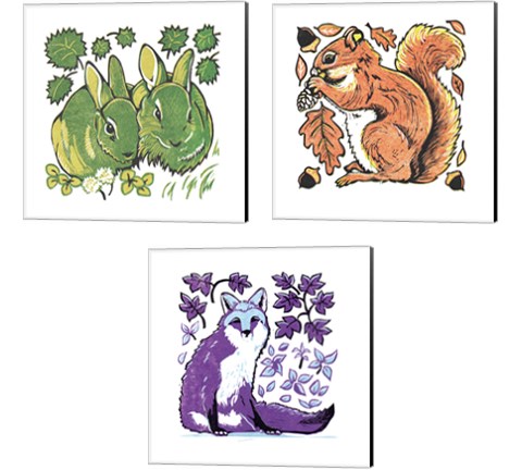Colorful Animals 3 Piece Canvas Print Set by Lisa Kesler