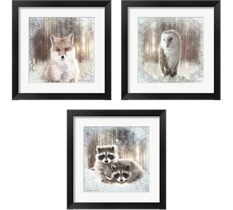 Enchanted Winter Fox 3 Piece Framed Art Print Set by Bluebird Barn