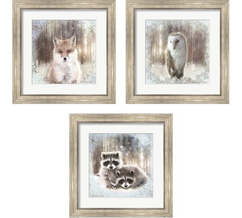 Enchanted Winter Fox 3 Piece Framed Art Print Set by Bluebird Barn