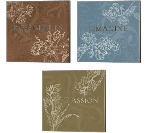 Inspirational 3 Piece Canvas Print Set by Jan Tanner
