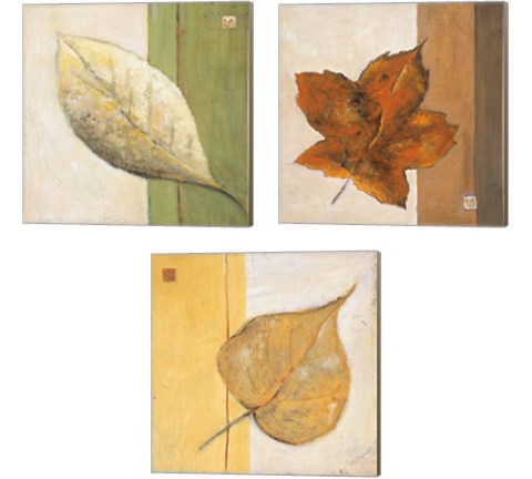 Leaf Impression 3 Piece Canvas Print Set by Ursula Salemink-Roos