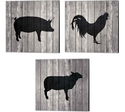 Barn Animal 3 Piece Canvas Print Set by Tandi Venter