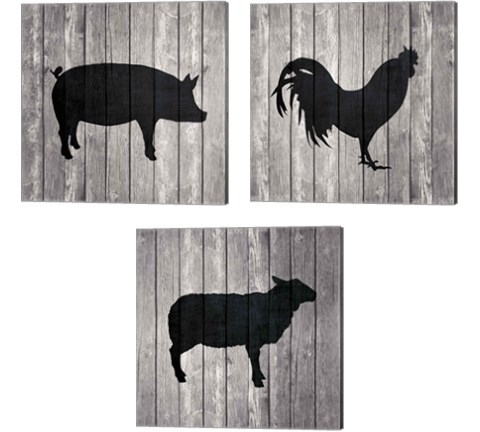 Barn Animal 3 Piece Canvas Print Set by Tandi Venter
