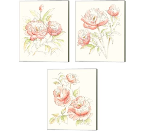 Watercolor Floral Variety 3 Piece Canvas Print Set by Ethan Harper