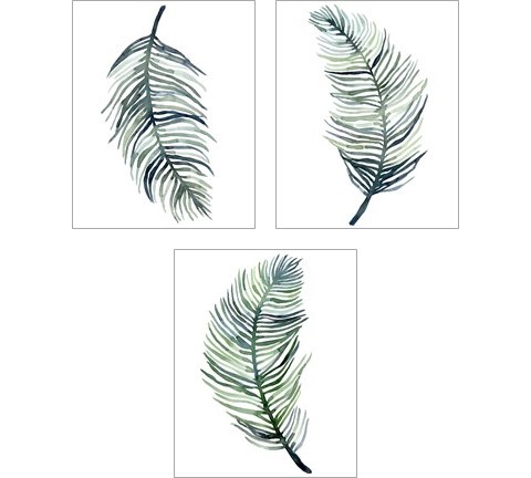 Watercolor Palm Leaves 3 Piece Art Print Set by Emma Scarvey