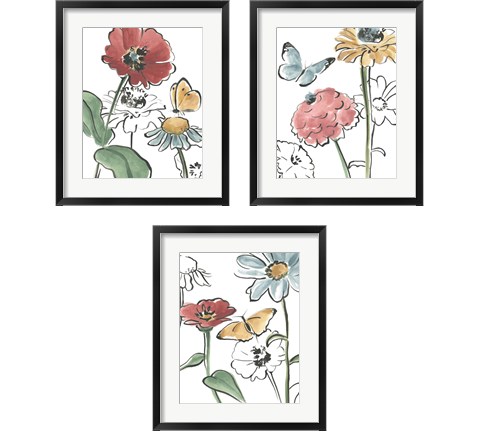 Boho Florals 3 Piece Framed Art Print Set by June Erica Vess