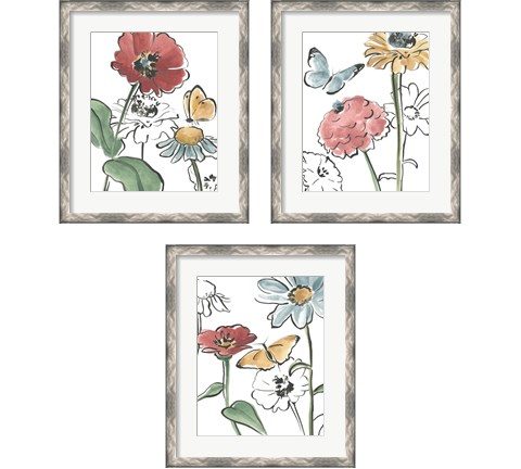 Boho Florals 3 Piece Framed Art Print Set by June Erica Vess