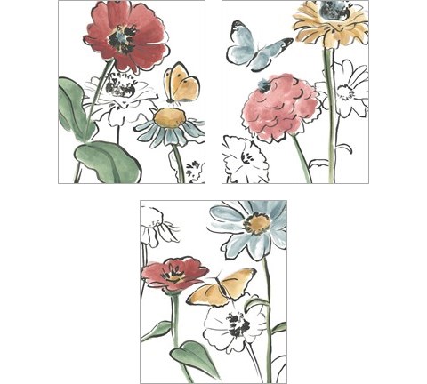 Boho Florals 3 Piece Art Print Set by June Erica Vess