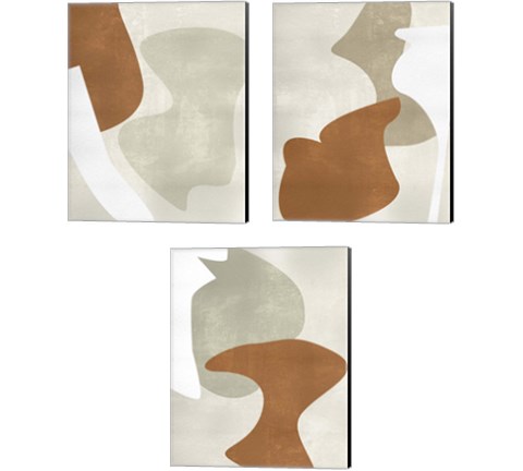 Beige Stucture 3 Piece Canvas Print Set by Melissa Wang