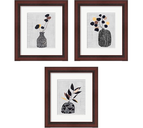 Decorated Vase with Plant 3 Piece Framed Art Print Set by Melissa Wang