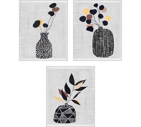 Decorated Vase with Plant 3 Piece Art Print Set by Melissa Wang