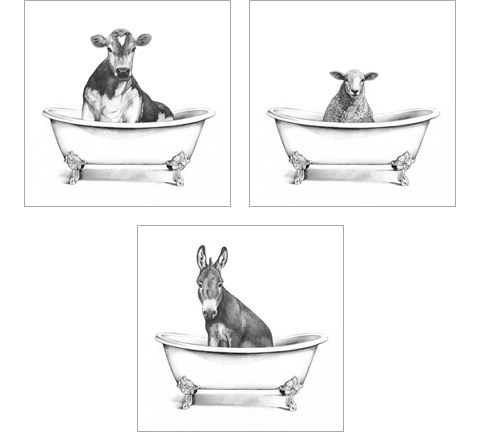 Clawfoot Critter 3 Piece Art Print Set by Victoria Borges