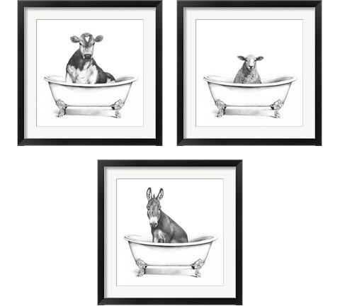 Clawfoot Critter 3 Piece Framed Art Print Set by Victoria Borges