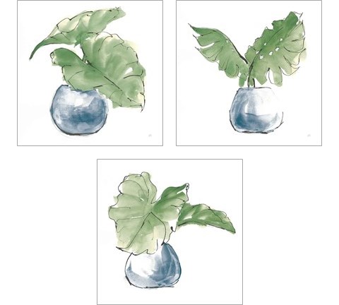 Plant Big Leaf 3 Piece Art Print Set by Chris Paschke