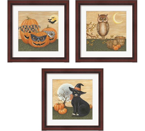 Funny Pumpkins 3 Piece Framed Art Print Set by David Carter Brown