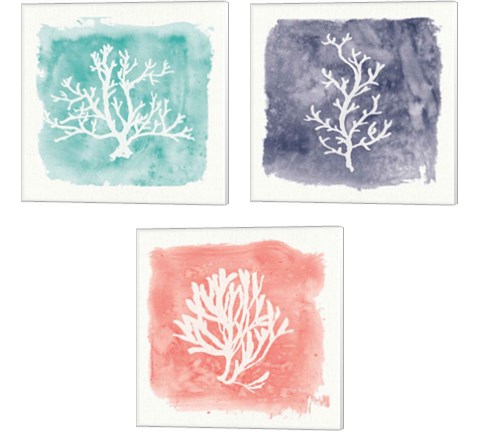 Water Coral Cove 3 Piece Canvas Print Set by Lisa Audit