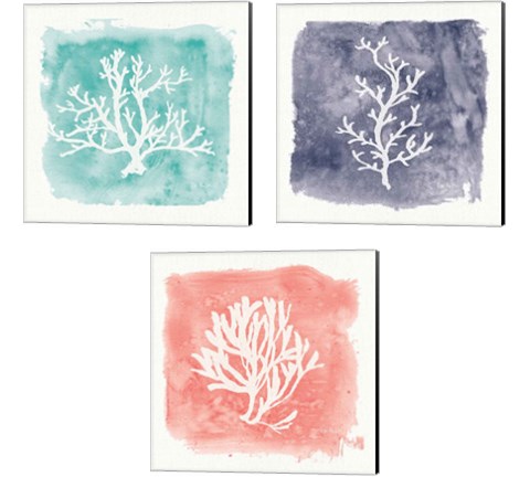 Water Coral Cove 3 Piece Canvas Print Set by Lisa Audit