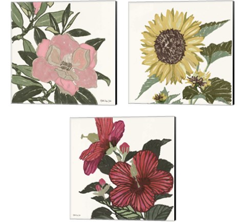 Floral Study 3 Piece Canvas Print Set by Stellar Design Studio
