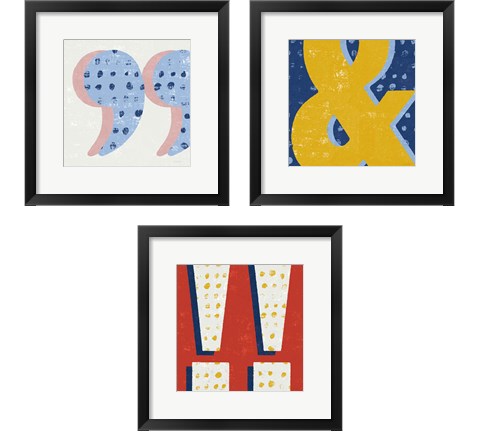 Punctuated Square 3 Piece Framed Art Print Set by Michael Mullan