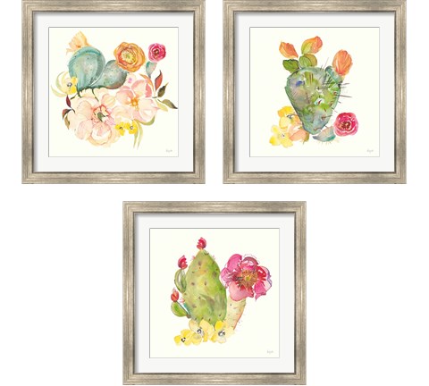 Succulent Desert 3 Piece Framed Art Print Set by Kristy Rice