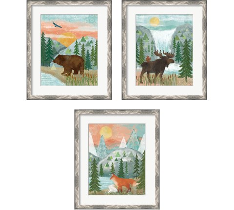Woodland Forest 3 Piece Framed Art Print Set by Veronique Charron