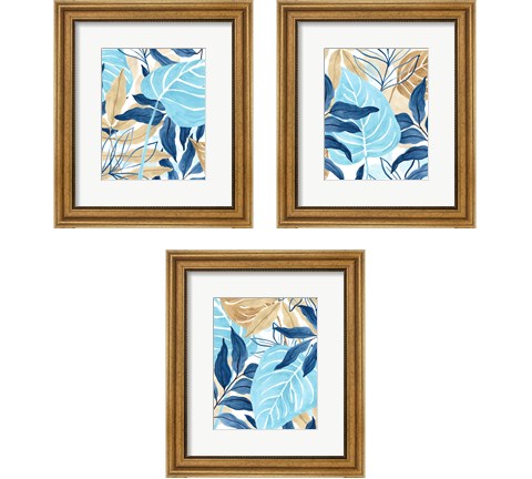 Blue Jungle 3 Piece Framed Art Print Set by June Erica Vess