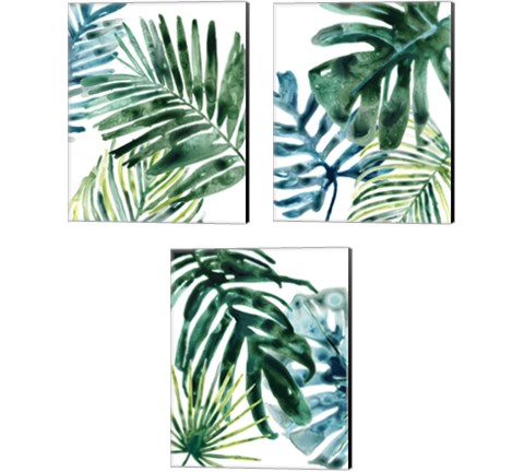 Tropical Leaf Medley 3 Piece Canvas Print Set by June Erica Vess