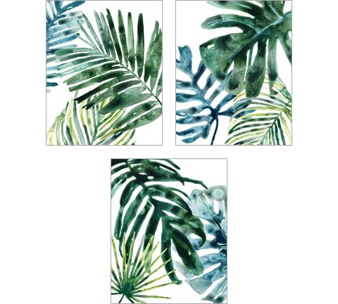Tropical Leaf Medley 3 Piece Art Print Set by June Erica Vess