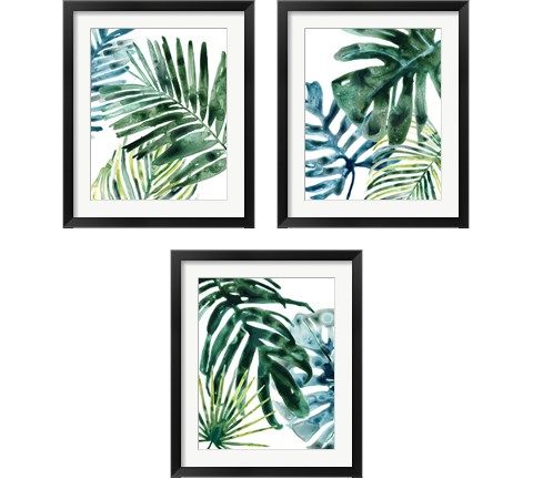 Tropical Leaf Medley 3 Piece Framed Art Print Set by June Erica Vess