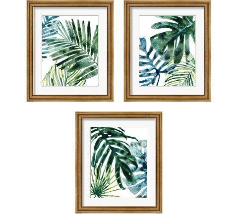 Tropical Leaf Medley 3 Piece Framed Art Print Set by June Erica Vess