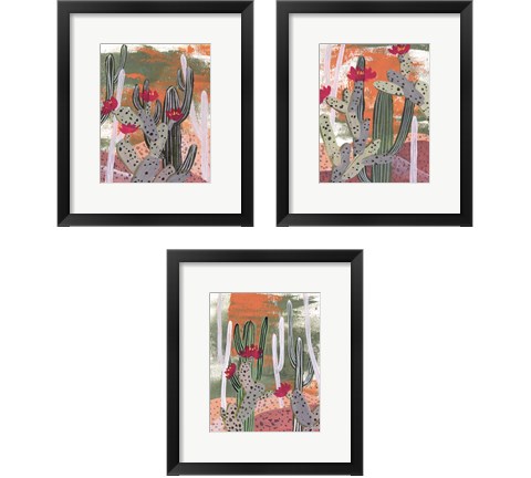 Desert Flowers 3 Piece Framed Art Print Set by Melissa Wang