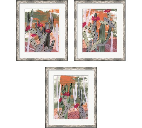 Desert Flowers 3 Piece Framed Art Print Set by Melissa Wang
