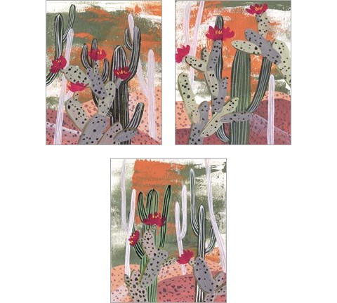 Desert Flowers 3 Piece Art Print Set by Melissa Wang