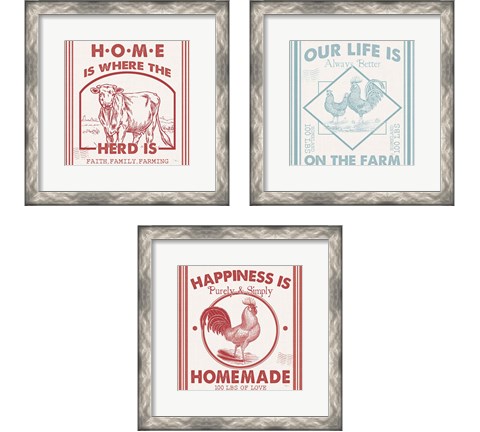 Vintage Farmhouse 3 Piece Framed Art Print Set by Pela Studio