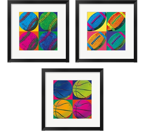 Ball Four 3 Piece Framed Art Print Set by Wild Apple Portfolio